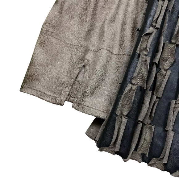 Joseph Ribkoff Faux Suede Leather Textured Art Wear Jacket Brown Black Size 14 - Picture 4 of 8